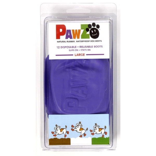 Pawz Boots Large to 4&quot Purple 12 pk