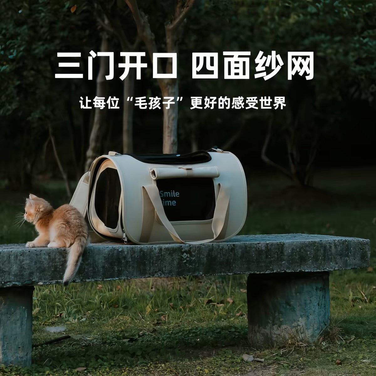 Juicypet X Smiletime Foldable Premium Pet Carrier Bag for Cats & Small Dogs | Travel, Car Seat & Luggage Compatible 秋日来信大号