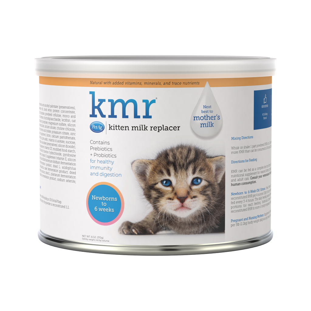 PetAg KMR Kitten Milk Replacer Powder 6 oz can front