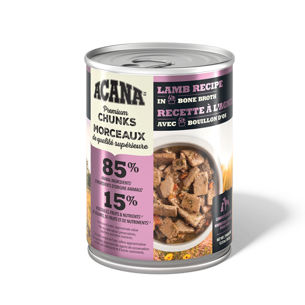 ACANA Premium Chunks Lamb Recipe in Bone Broth Wet Dog Food – official product image 1