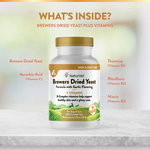 NATURVET Brewers Yeast & Garlic 100CT