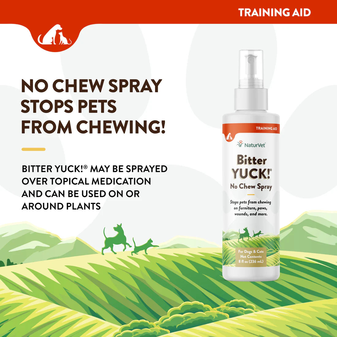 NATURVET Bitter Yuck No Chew Spray 8OZ