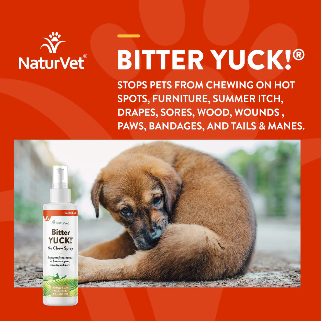 NATURVET Bitter Yuck No Chew Spray 8OZ