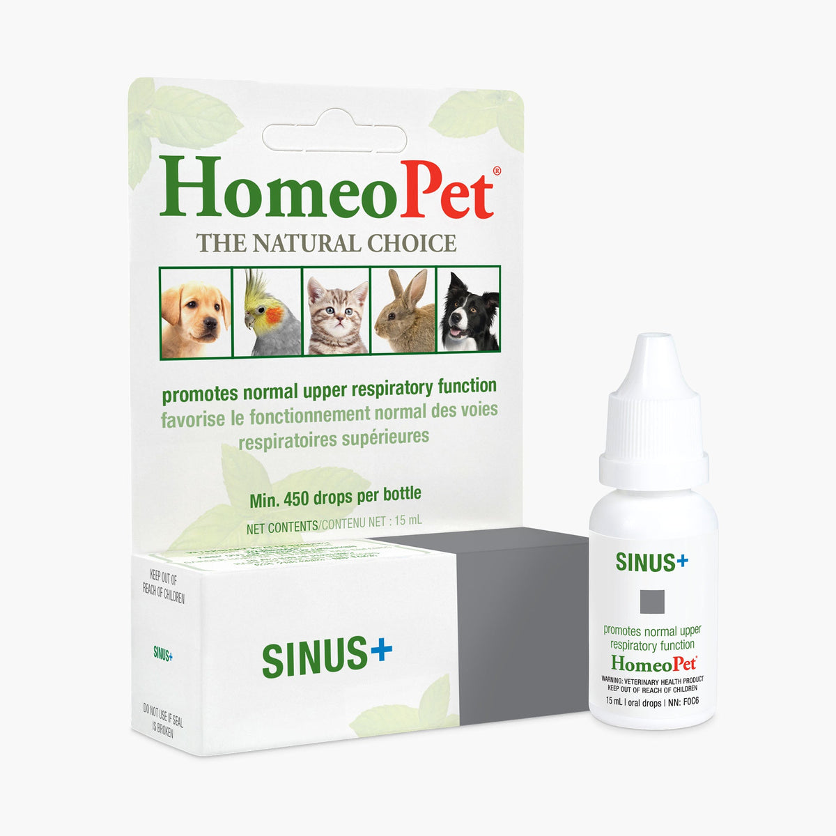 HomeoPet Sinus+ Homeopathic Upper Respiratory Support for Dogs & Cats – 15 mL