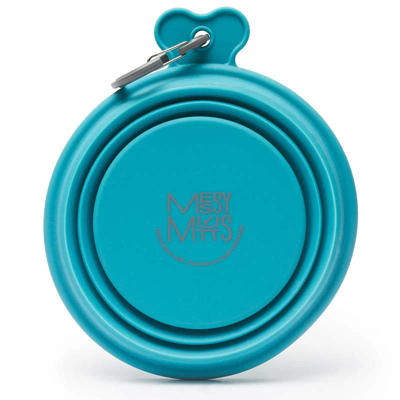 MESSY MUTTS Blue Collapsible Bowl