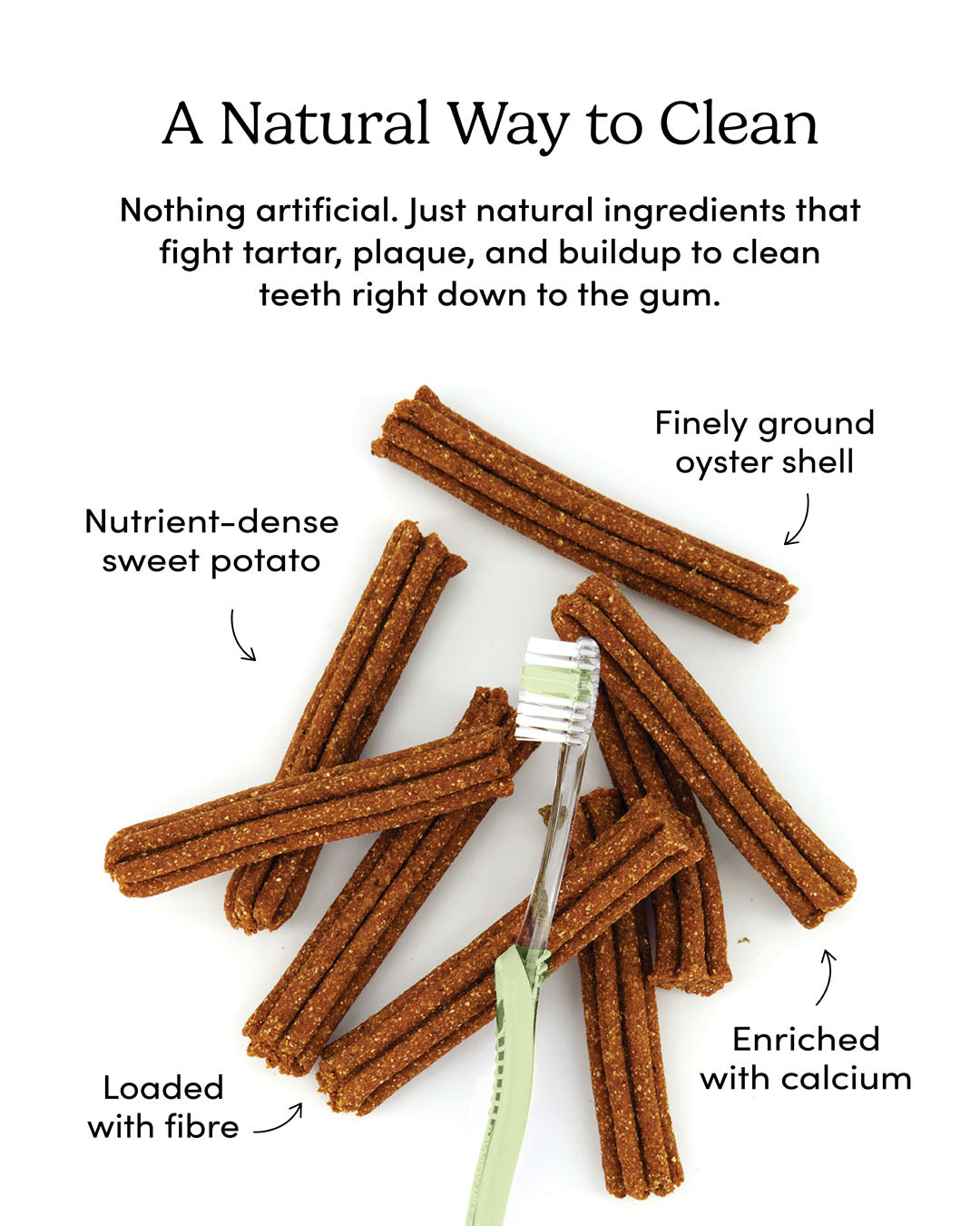 Crumps' Naturals Plaque Busters Bacon key benefits