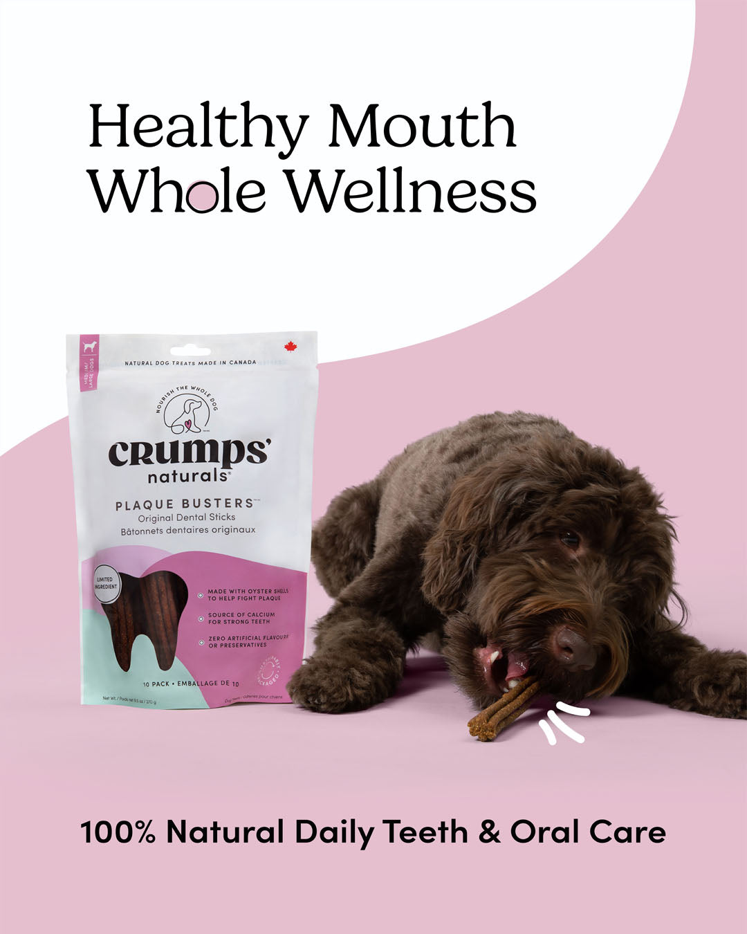 Crumps' Naturals Plaque Busters Original main claims