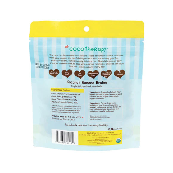 COCOTHERAPY Pure Hearts Coconut Cookies Banana Brulee, 5 oz
