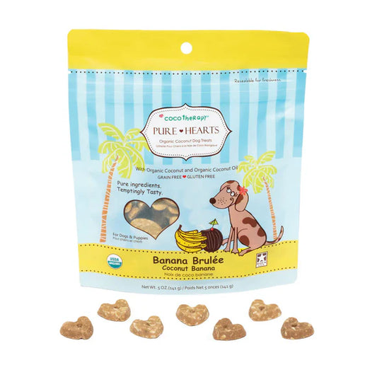 COCOTHERAPY Pure Hearts Coconut Cookies Banana Brulee, 5 oz