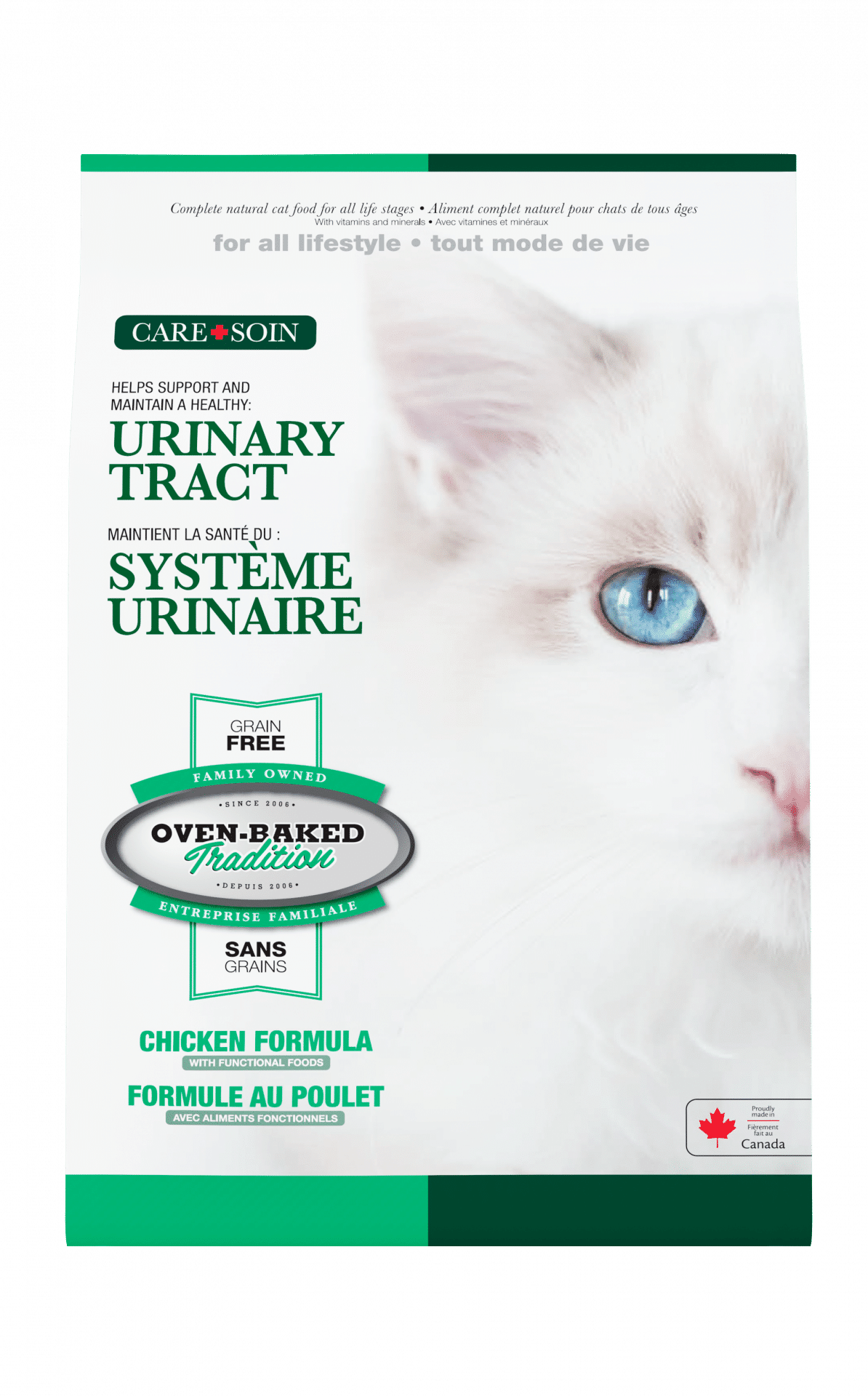 Oven-Baked Tradition Care Urinary Tract cat food bag, front
