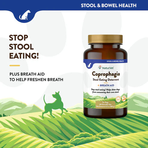 NATURVET Coprophagia Deterrent & Breath Tabs 60CT