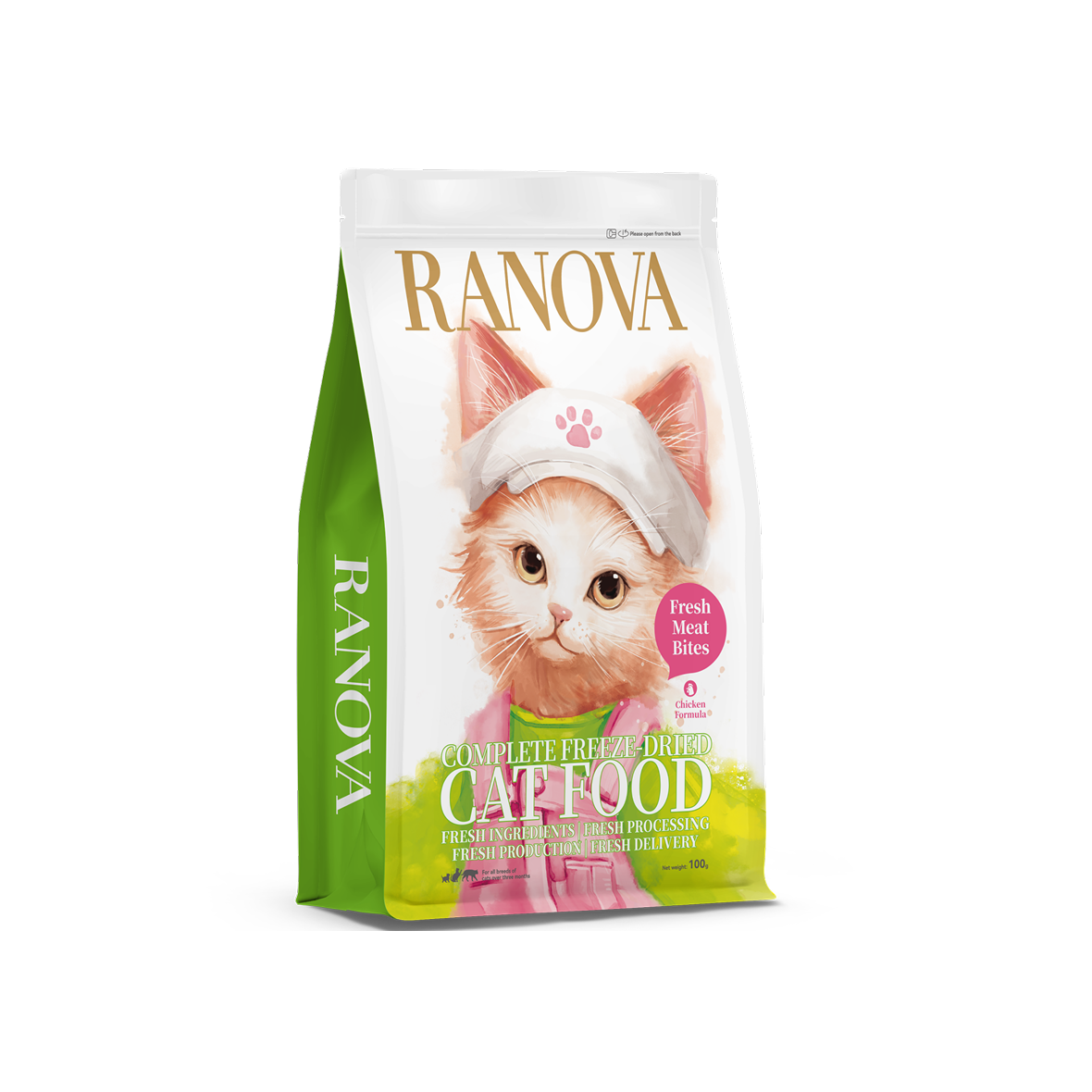 Ranova Complete Freeze-Dried Cat Food, Chicken Formula – 100 g