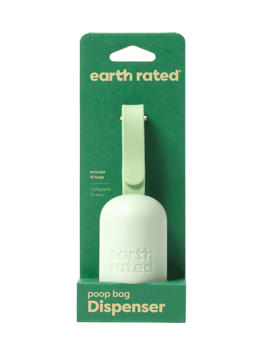 Earth Rated Leash Poop Bag Dispenser 2.0 with 15 Unscented Bags