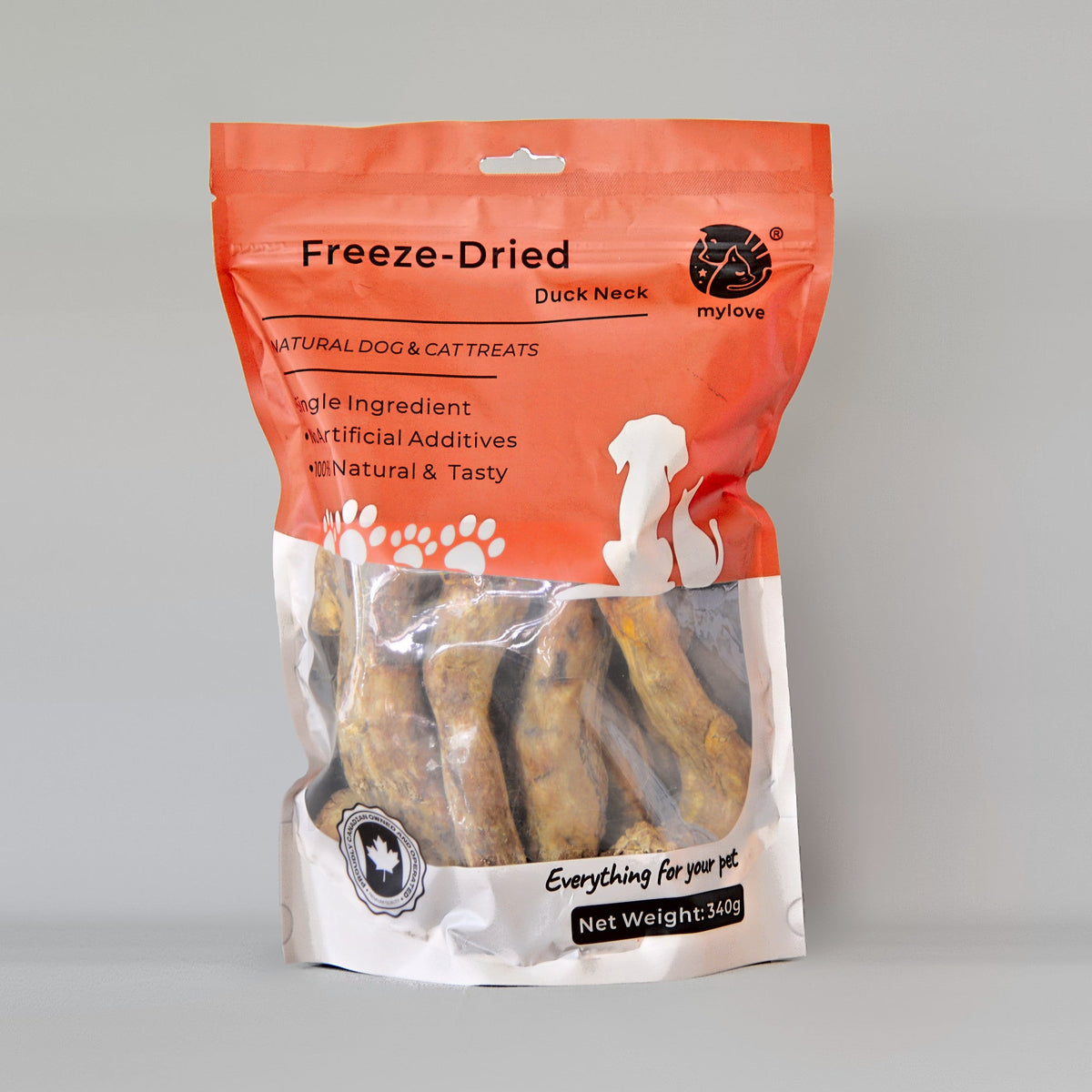 MyLove Freeze-Dried Duck Necks Dog & Cat Treats – 340 g