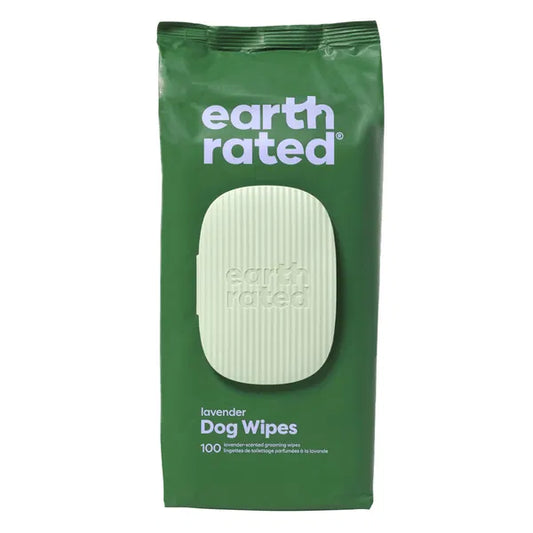 EARTH RATED Compostable Pet Wipes Lavender 8x8&quot 100PK