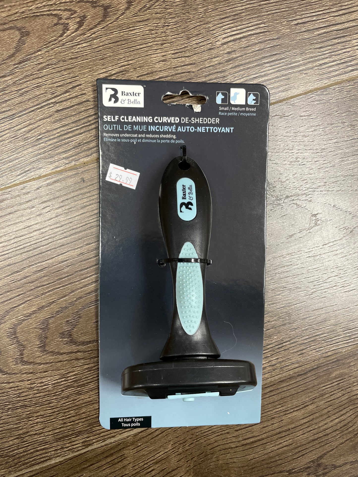 Baxter&Bella Self Cleaning Curved De-Shedder Small/Medium Breed