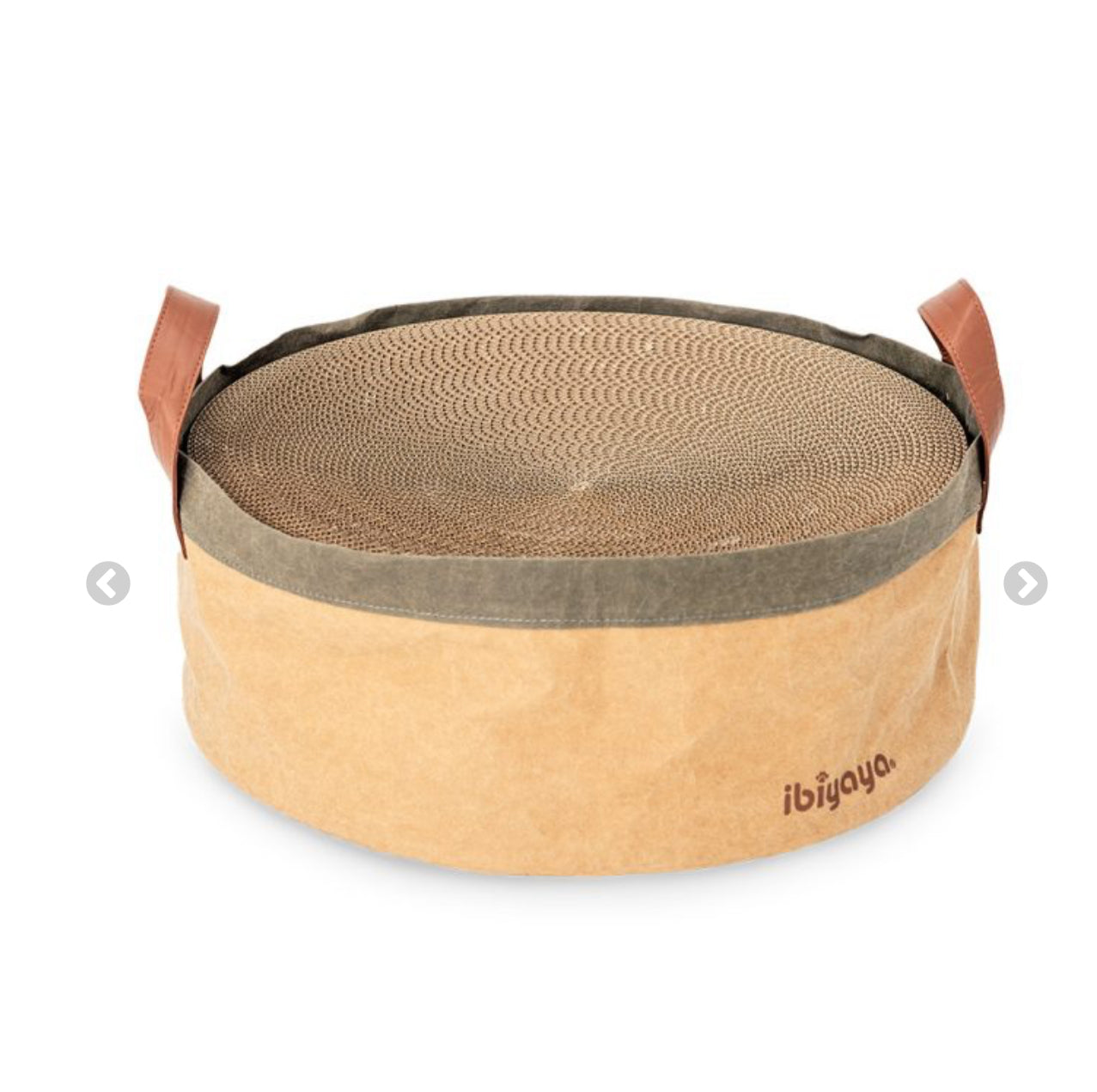 ibiyaya® Sand Dune Cat Scratching Pad, Round Cardboard Cat Scratcher Bed for Kitten and Large Cats FF2215-2