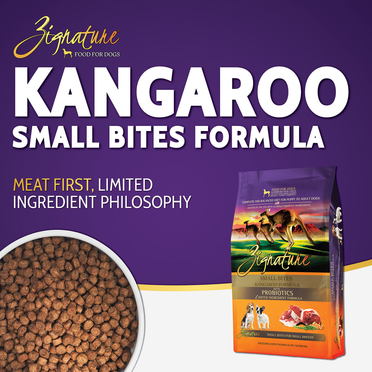 Zignature Limited Ingredient Diet Kangaroo Small Bites Dry Dog Food – 4 lb