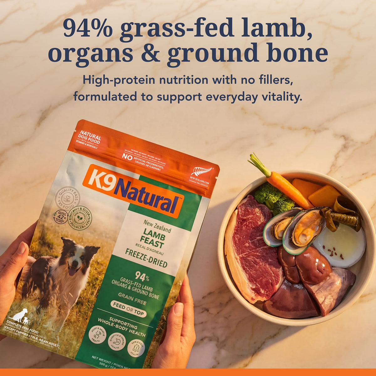 K9 Natural Freeze-Dried Lamb Dog Food – 5 oz