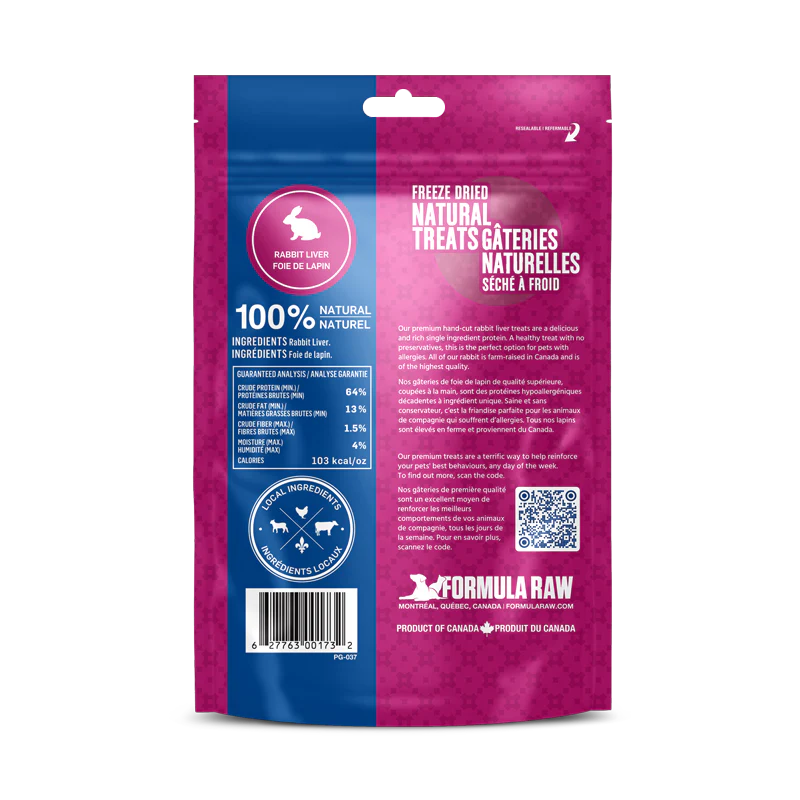 Formula Raw Freeze Dried Rabbit Liver Treats