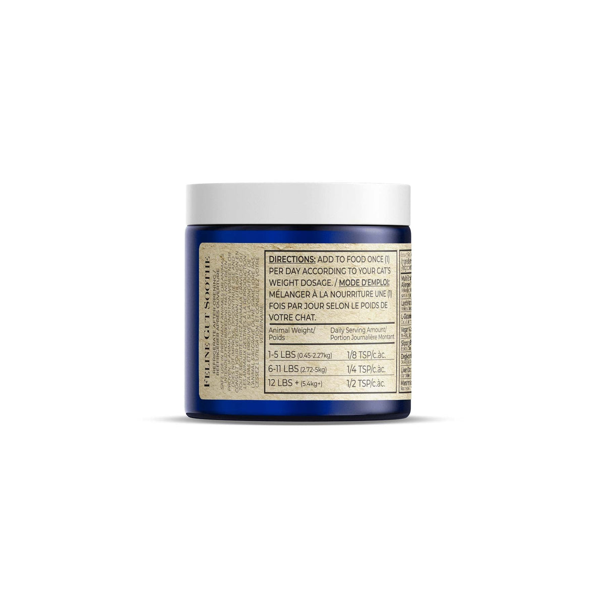 Adored Beast Feline Gut Soothe jar side label