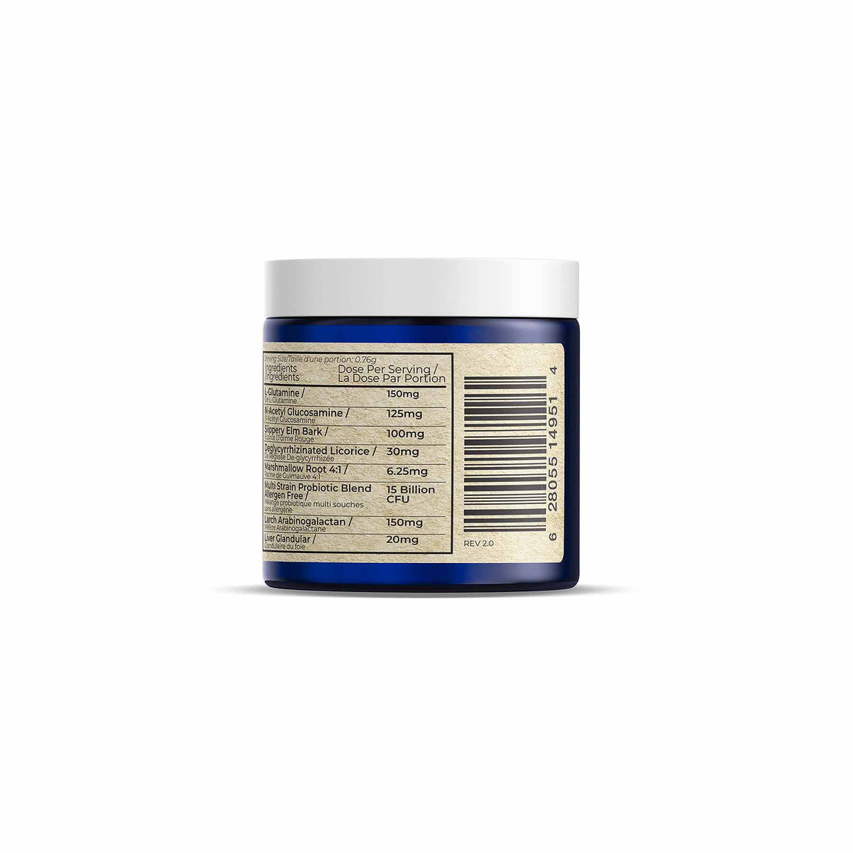 Adored Beast Feline Gut Soothe jar side label