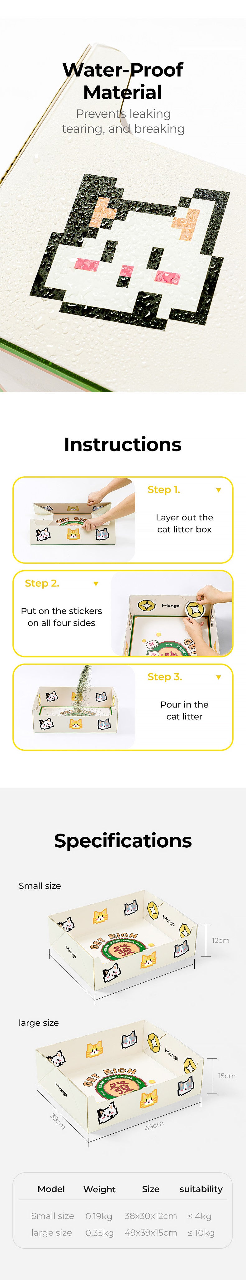 Mango Disposable Cat Litter Box setup