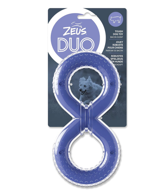 Zeus Duo tough dog toy bacon scent