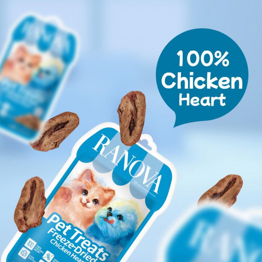 RANOVA pet treats freeze-dried chicken heart 40g