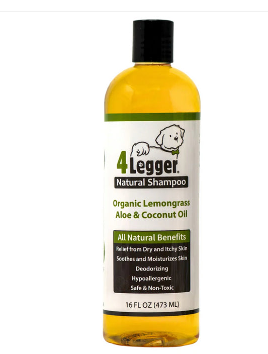 4Legger natural shampoo- organic lemongrass Aloe&Coconut  Oil 16oz