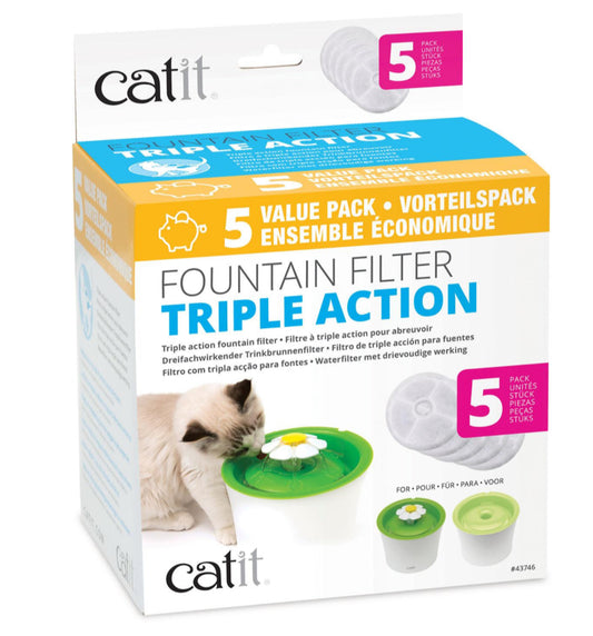 Fountain filter triple action 5pk