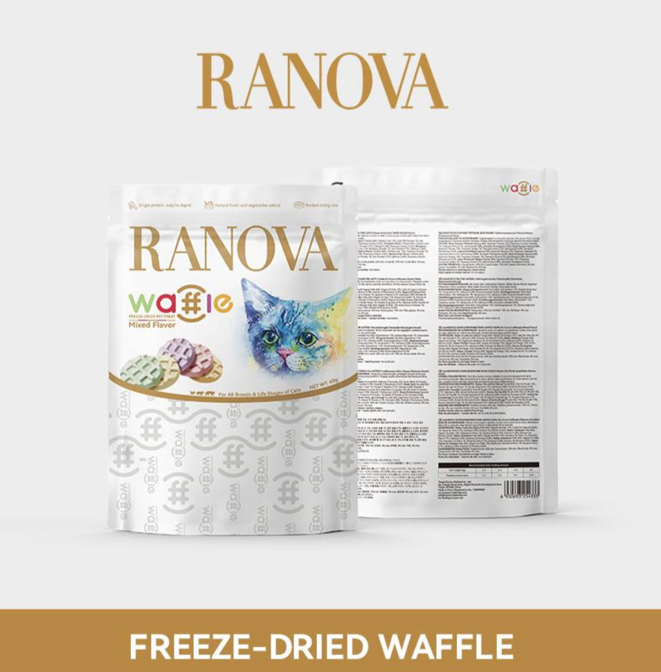 RANOVA freeze-dried pet treat waffle mixed flavor