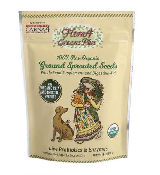 CARNA4 Flora4 Greens Plus Sprouted Seed Topper - 18 oz