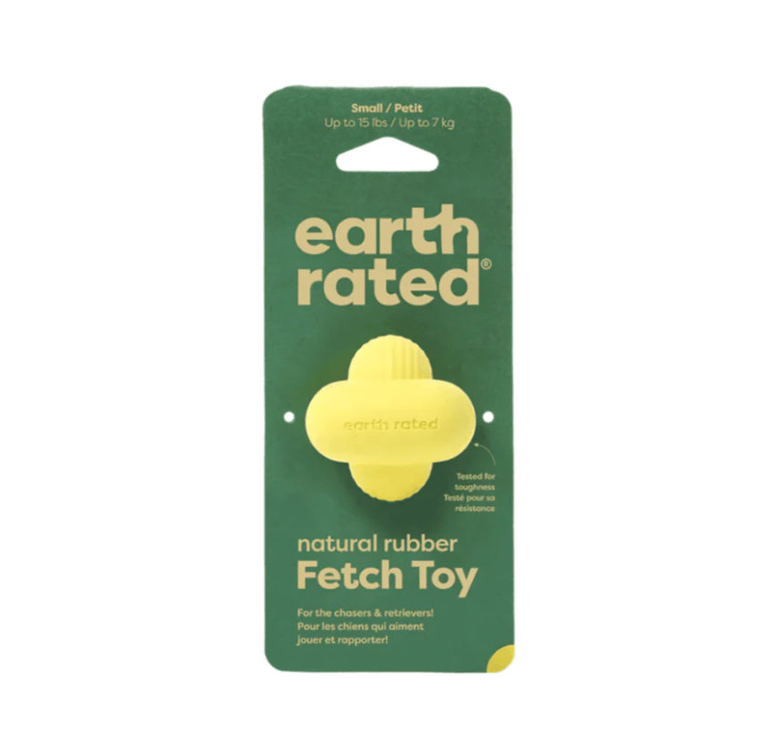 EARTH RATED Rubber Fetch Toy Yellow Medium
