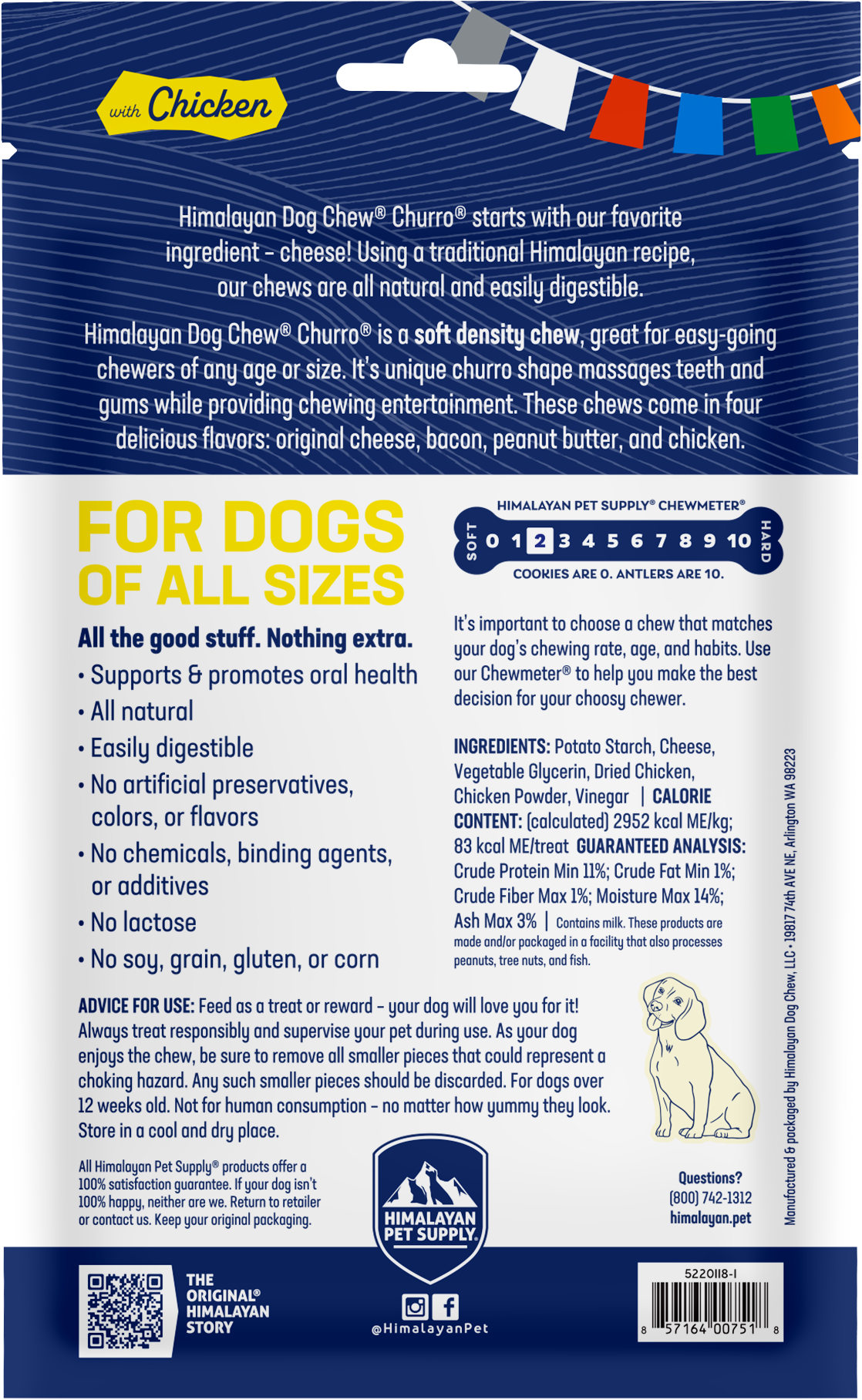 Himalayan Dog Chew Churro Chicken – 4 oz