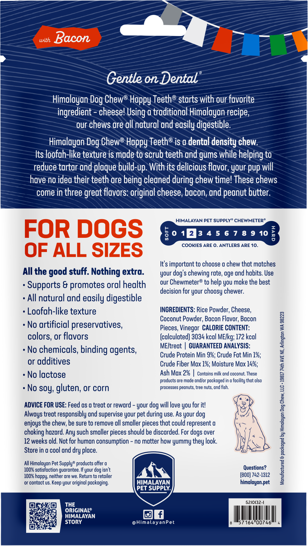 Himalayan Dog Chew Happy Teeth Bacon
