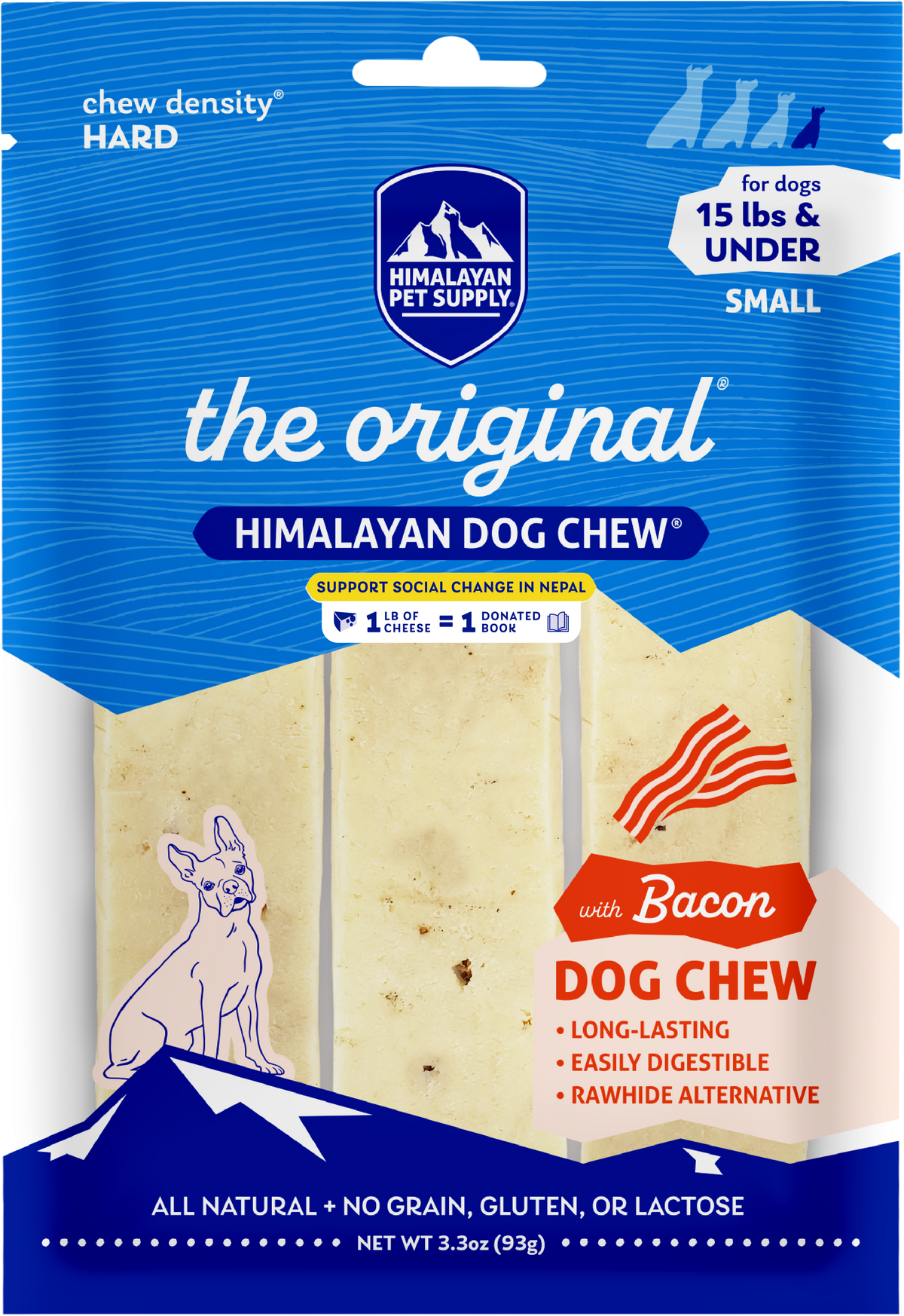 Himalayan Dog Chew Bacon – Small (Blue, 15 lb and Under)