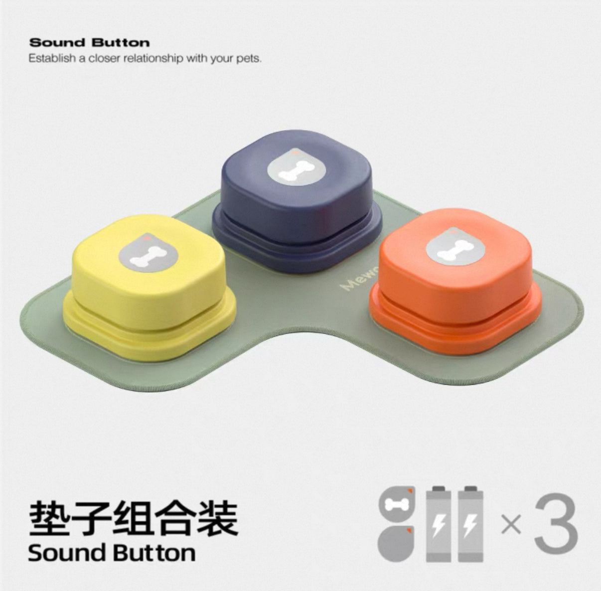 pets communication buttons with mat