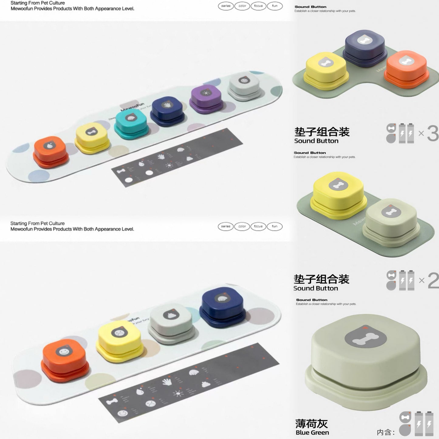 pets communication buttons with mat