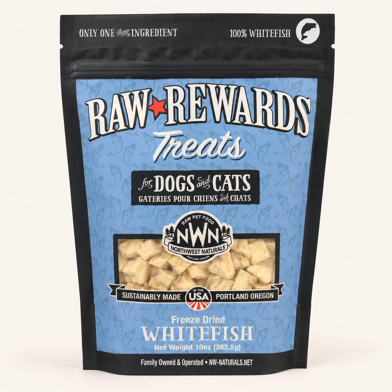 Raw Rewards freeze dried whitefish 10oz