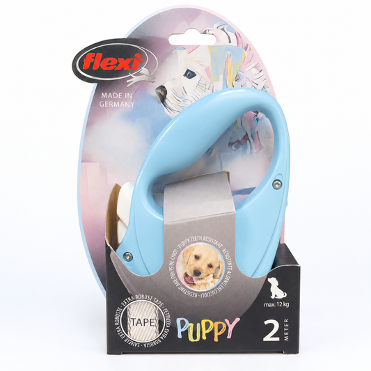 flexi Puppy Tape Retractable Leash – 2 m, Light Blue