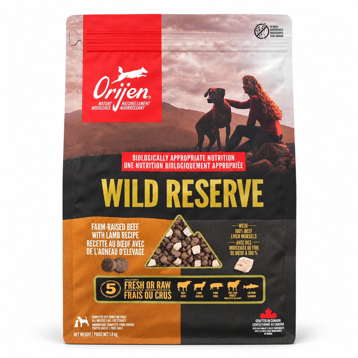 ORIJEN Dog Wild Reserve Beef 1.8-9.1 kg