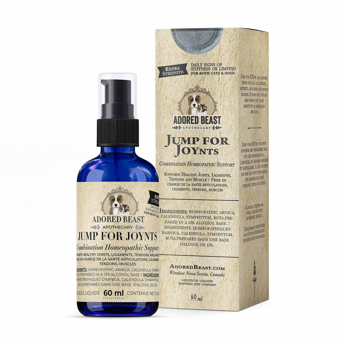Adored Beast Jump for JOYnts Extra Strength Homeopathic Joint Support for Dogs & Cats – 60 ml