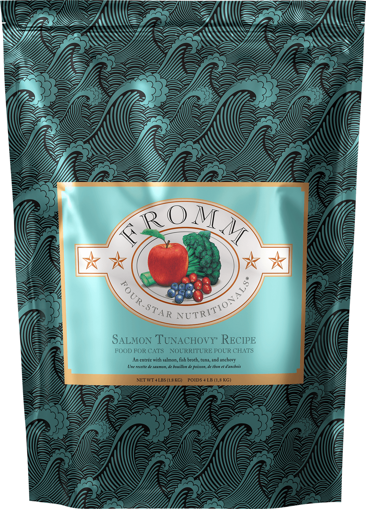 Fromm Four-Star Salmon Tunachovy Recipe Dry Cat Food – 4 lb bag (official manufacturer image)