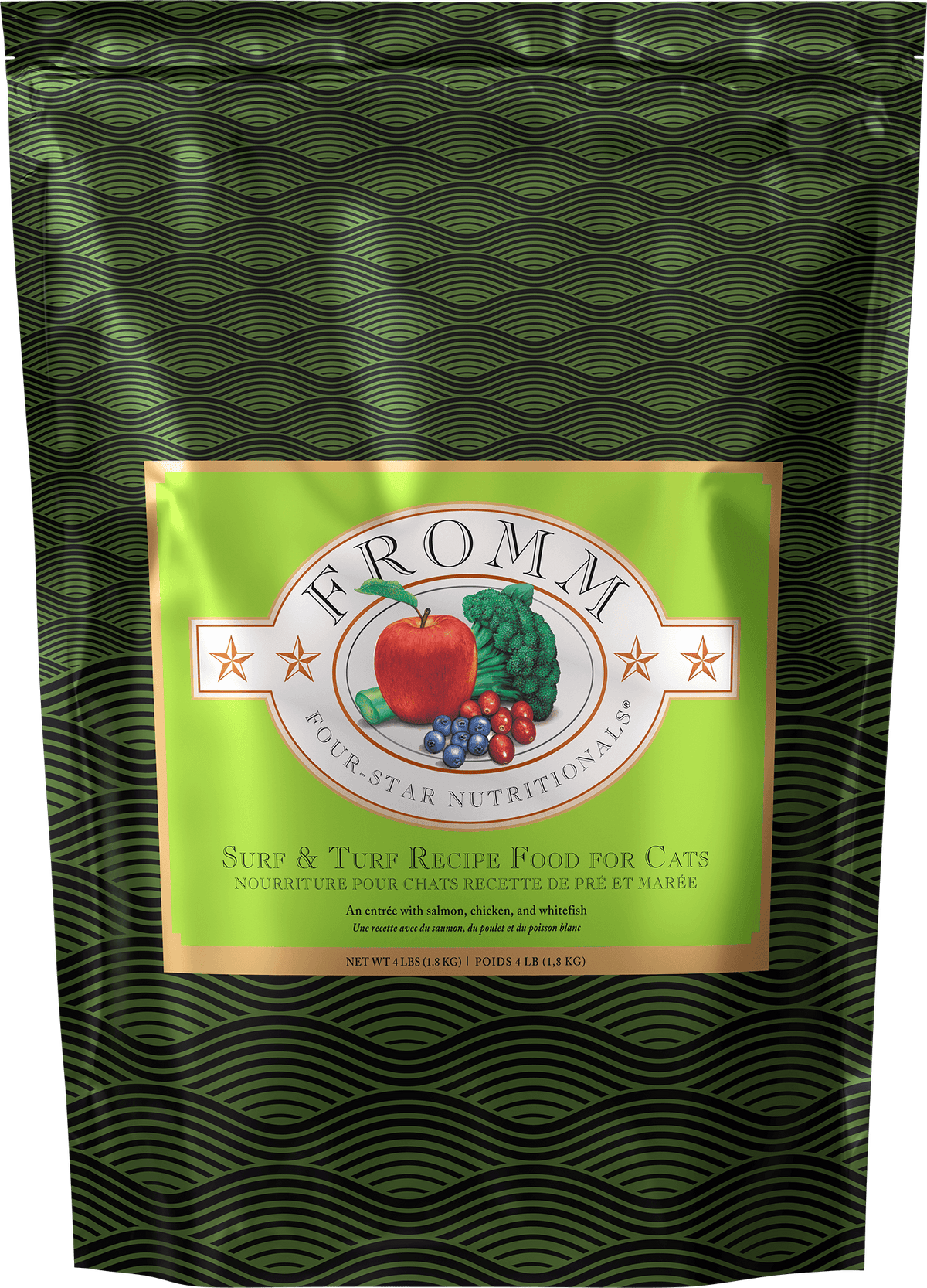 Fromm Four-Star Surf & Turf Recipe Dry Cat Food – 4 lb bag (official manufacturer image)