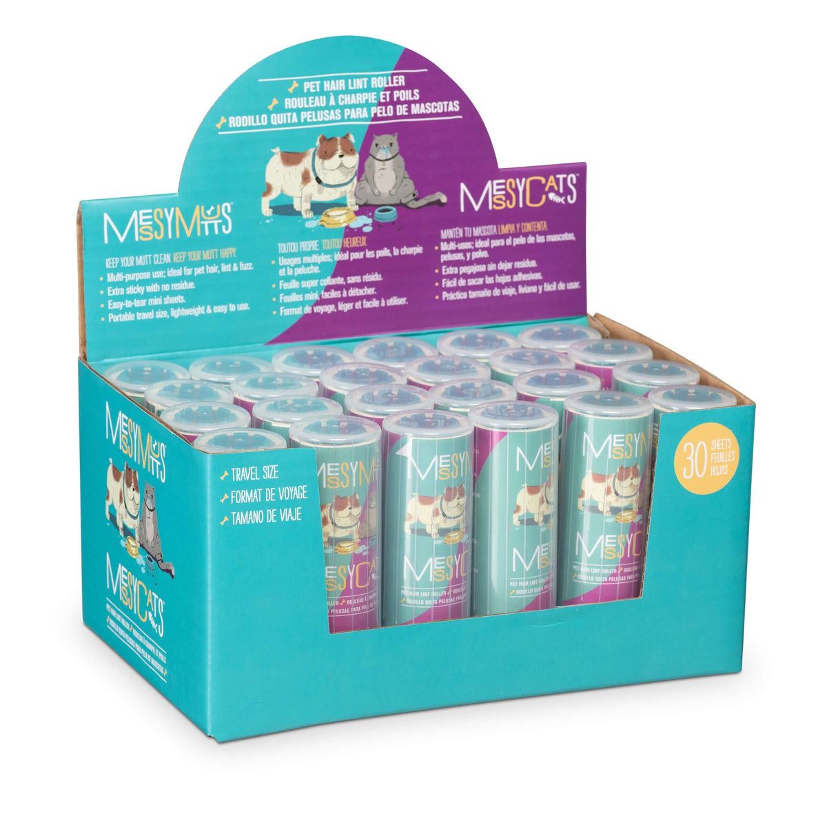 Messy Mutts Pet Hair Lint Roller travel size
