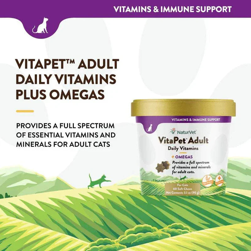 NATURVET Soft Chew VitaPet Omegas 60CT | Cat