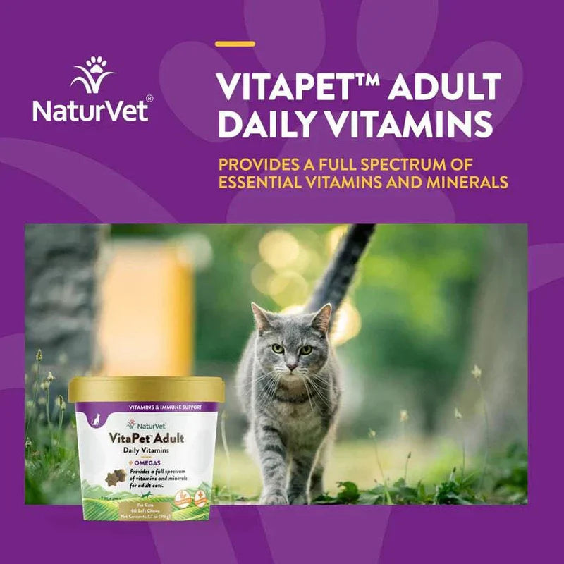 NATURVET Soft Chew VitaPet Omegas 60CT | Cat