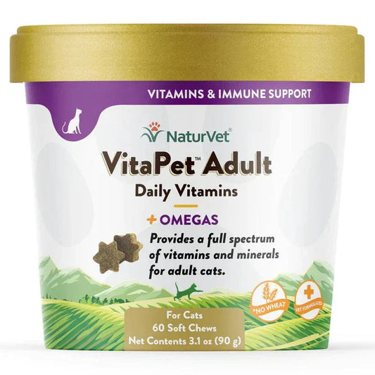 NATURVET Soft Chew VitaPet Omegas 60CT | Cat