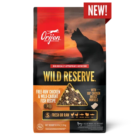 ORIJEN Wild Reserve Free-Run Chicken & Wild-Caught Fish Dry Cat Food – 1.5 kg & 2.9 kg